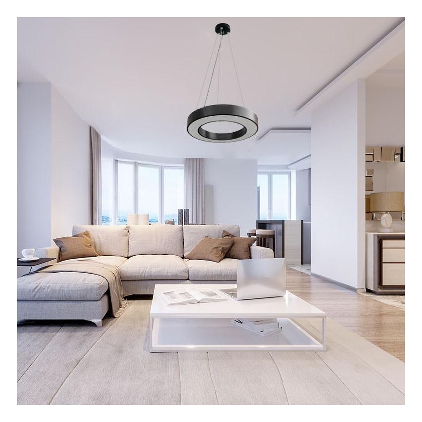 Himmennettävä LED-kattokruunu johdossa LED/45W/230V 3000-6500K musta + kauko-ohjaus