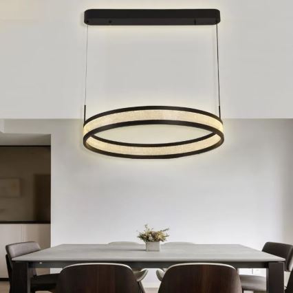 Himmennettävä LED-kattokruunu johdossa LED/45W/230V 3000-6500K musta + kauko-ohjaus