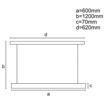 Himmennettävä LED-kattokruunu johdossa LED/45W/230V 3000-6500K musta + kauko-ohjaus