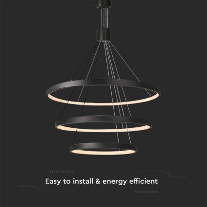Himmennettävä LED-kattokruunu johdossa LED/46W/230V 3000K musta