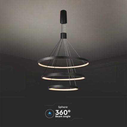 Himmennettävä LED-kattokruunu johdossa LED/46W/230V 3000K musta