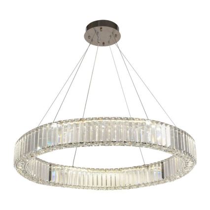 LED Himmennettävä kristallikruunu narussa LED/50W/230V 3000-6500K kiiltävä kromi + kauko-ohjaus
