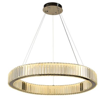 LED Himmennettävä kristallikruunu narussa LED/50W/230V 3000-6500K kiiltävä kromi + kauko-ohjaus