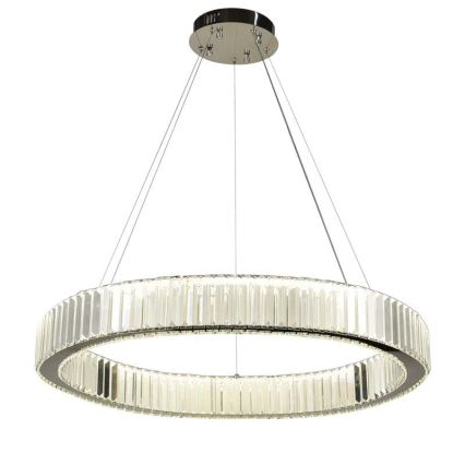 LED Himmennettävä kristallikruunu narussa LED/50W/230V 3000-6500K kiiltävä kromi + kauko-ohjaus