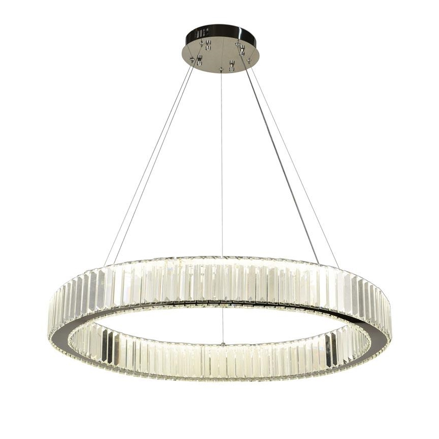 LED Himmennettävä kristallikruunu narussa LED/50W/230V 3000-6500K kiiltävä kromi + kauko-ohjaus