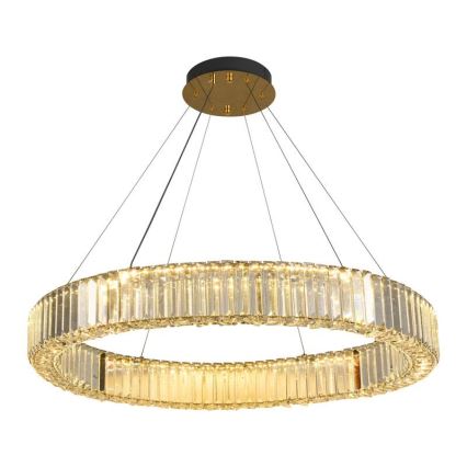 LED Himmennettävä kristalli kattokruunu johdossa LED/50W/230V 3000-6500K kromi/kulta + kauko-ohjaus