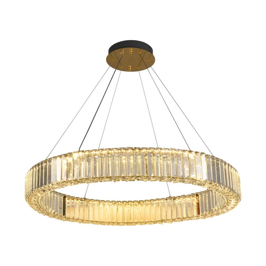 LED Himmennettävä kristalli kattokruunu johdossa LED/50W/230V 3000-6500K kromi/kulta + kauko-ohjaus