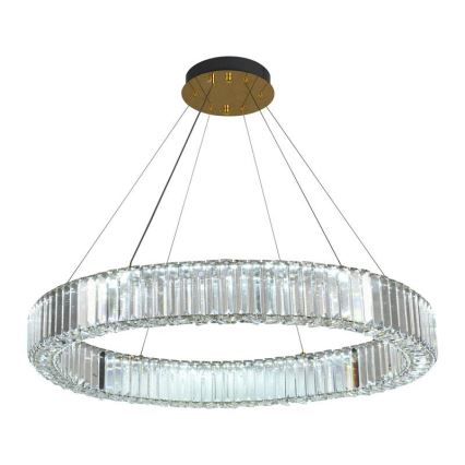LED Himmennettävä kristalli kattokruunu johdossa LED/50W/230V 3000-6500K kromi/kulta + kauko-ohjaus