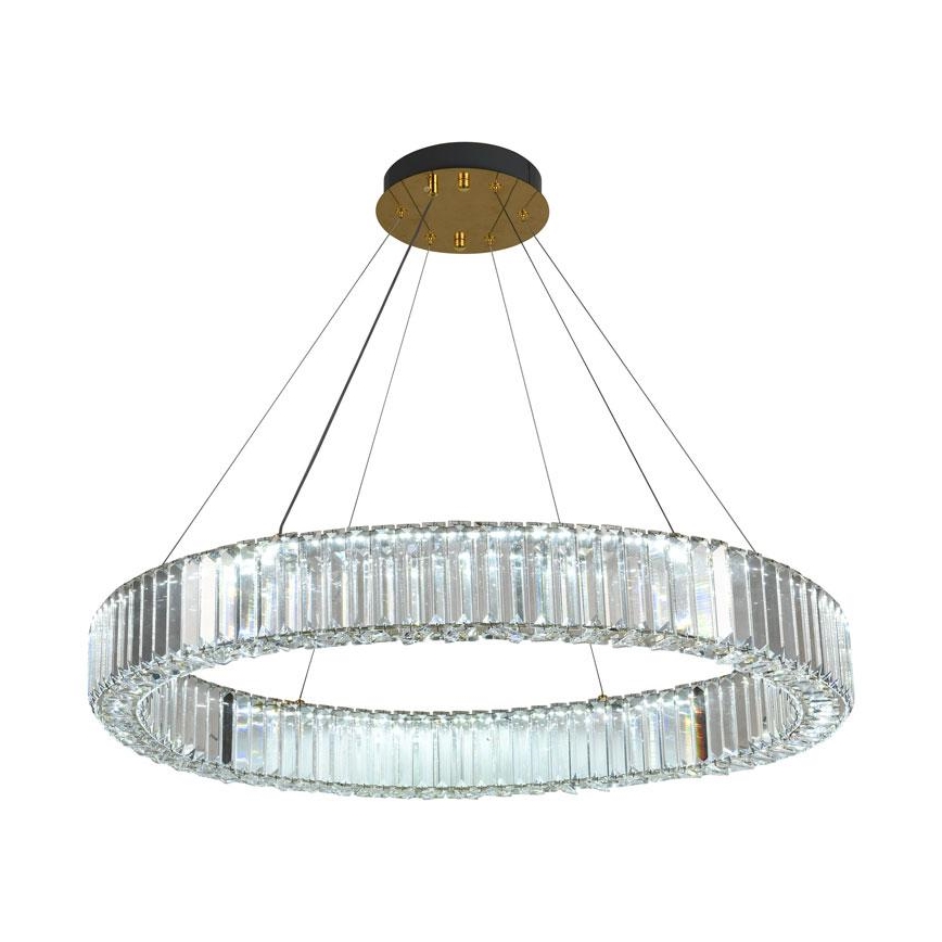 LED Himmennettävä kristalli kattokruunu johdossa LED/50W/230V 3000-6500K kromi/kulta + kauko-ohjaus