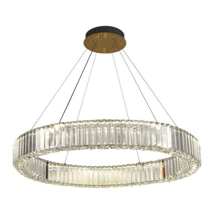 LED Himmennettävä kristalli kattokruunu johdossa LED/50W/230V 3000-6500K kromi/kulta + kauko-ohjaus
