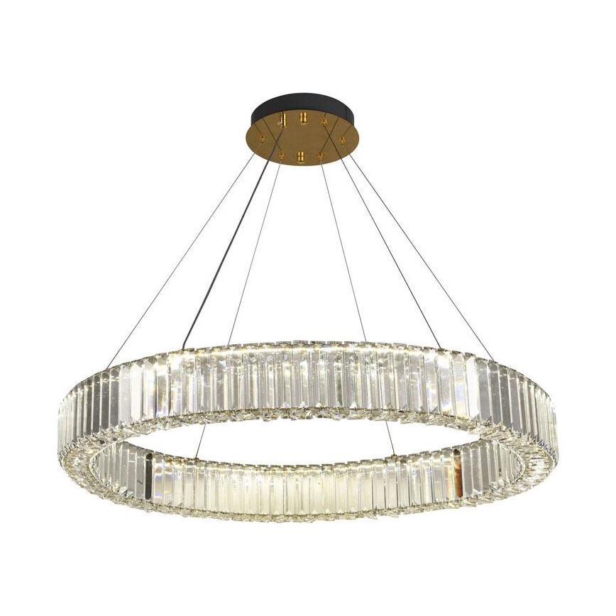 LED Himmennettävä kristalli kattokruunu johdossa LED/50W/230V 3000-6500K kromi/kulta + kauko-ohjaus