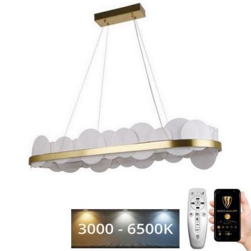 Himmennettävä LED-kattokruunu johdossa LED/50W/230V 3000-6500K kulta + kauko-ohjaus