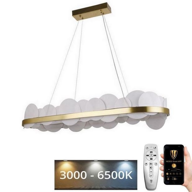 Himmennettävä LED-kattokruunu johdossa LED/50W/230V 3000-6500K kulta + kauko-ohjaus