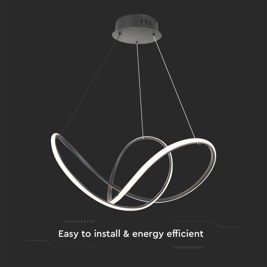 Himmennettävä LED-kattokruunu johdossa LED/50W/230V 3000K musta