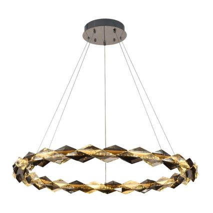 LED Himmennettävä kristallikruunu narussa LED/55W/230V 3000-6500K kiiltävä kromi + kauko-ohjaus