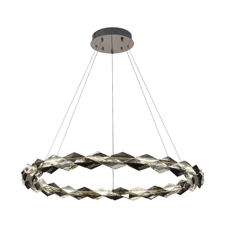LED Himmennettävä kristallikruunu narussa LED/55W/230V 3000-6500K kiiltävä kromi + kauko-ohjaus