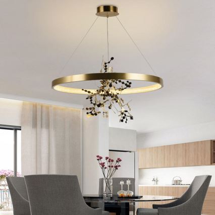 Himmennettävä LED-kattokruunu johdossa LED/55W/230V 3000-6500K kulta + kauko-ohjaus