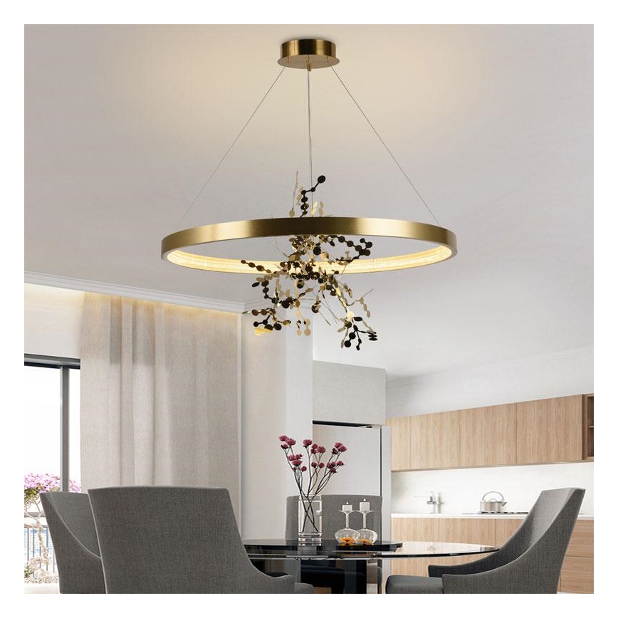 Himmennettävä LED-kattokruunu johdossa LED/55W/230V 3000-6500K kulta + kauko-ohjaus