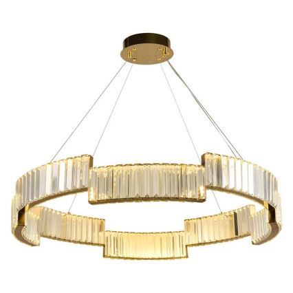 LED Himmennettävä kristalli kattokruunu johdossa LED/60W/230V 3000-6500K kulta + kauko-ohjaus