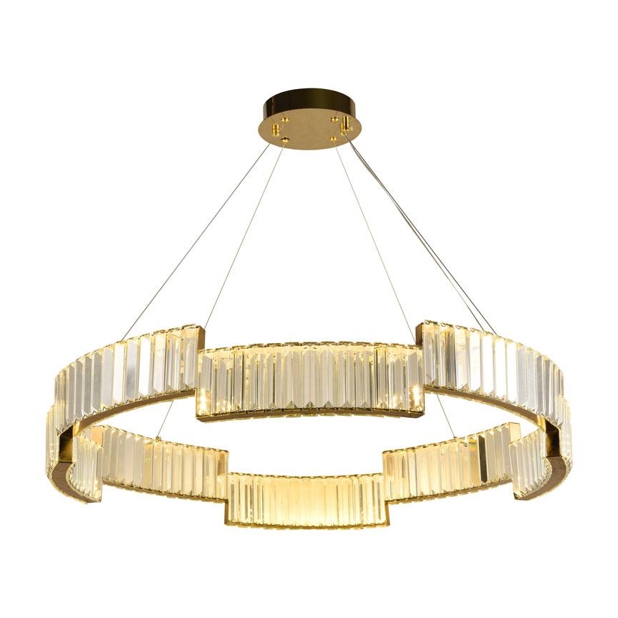 LED Himmennettävä kristalli kattokruunu johdossa LED/60W/230V 3000-6500K kulta + kauko-ohjaus