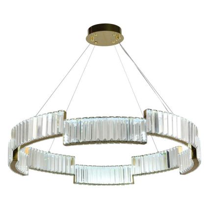 LED Himmennettävä kristalli kattokruunu johdossa LED/60W/230V 3000-6500K kulta + kauko-ohjaus