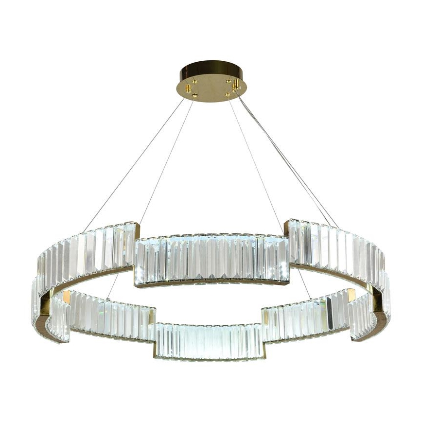 LED Himmennettävä kristalli kattokruunu johdossa LED/60W/230V 3000-6500K kulta + kauko-ohjaus