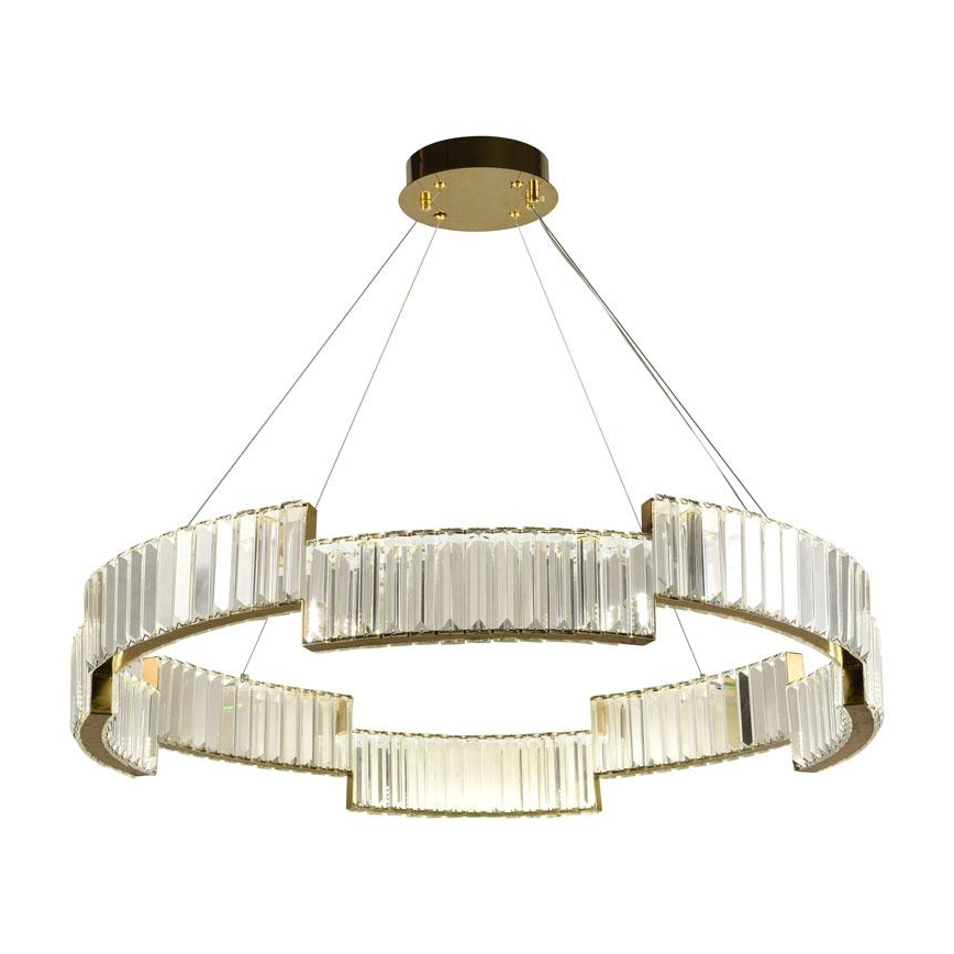 LED Himmennettävä kristalli kattokruunu johdossa LED/60W/230V 3000-6500K kulta + kauko-ohjaus