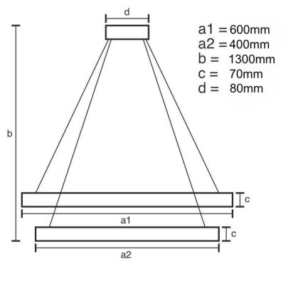 LED Himmennettävä kristalli kattokruunu johdossa LED/65W/230V 3000-6500K + kauko-ohjaus