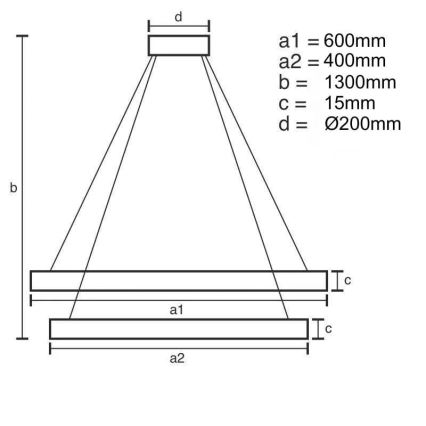 Himmennettävä LED-kattokruunu johdossa LED/65W/230V 3000-6500K + kauko-ohjaus