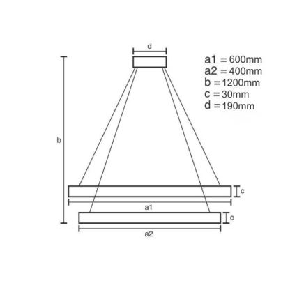 Himmennettävä LED-kattokruunu johdossa LED/65W/230V 3000-6500K + kauko-ohjaus