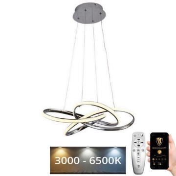 Himmennettävä LED-kattokruunu johdossa LED/65W/230V 3000-6500K kromi + kauko-ohjaus