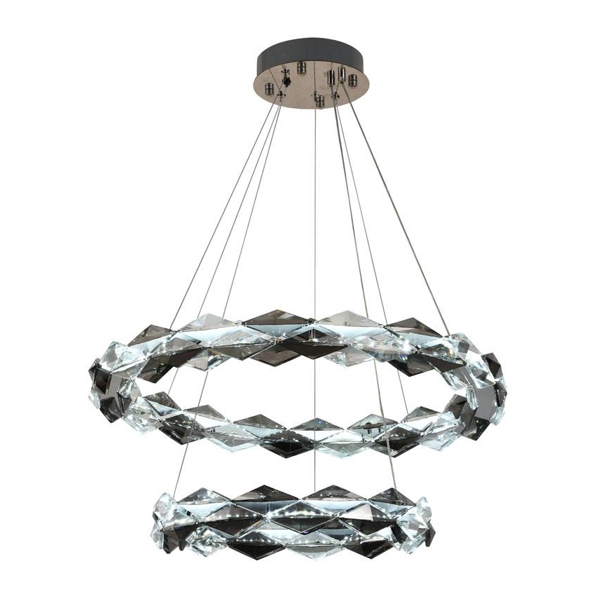 LED Himmennettävä kristallikruunu narussa LED/65W/230V 3000-6500K kiiltävä kromi + kauko-ohjaus