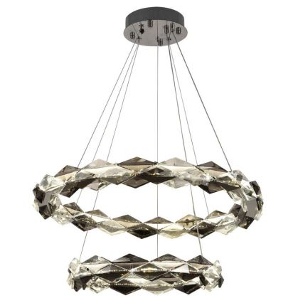 LED Himmennettävä kristallikruunu narussa LED/65W/230V 3000-6500K kiiltävä kromi + kauko-ohjaus