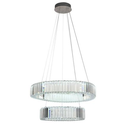 LED Himmennettävä kristallikruunu narussa LED/65W/230V 3000-6500K kiiltävä kromi + kauko-ohjaus