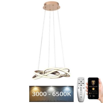 Himmennettävä LED-kattokruunu johdossa LED/65W/230V 3000-6500K kulta + kauko-ohjaus