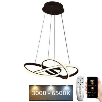 Himmennettävä LED-kattokruunu johdossa LED/65W/230V 3000-6500K ruskea + kauko-ohjaus