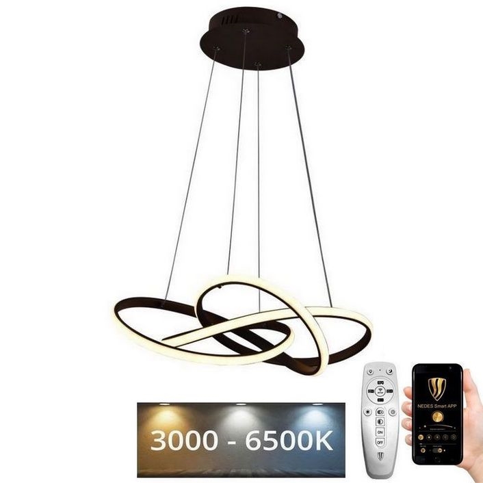 Himmennettävä LED-kattokruunu johdossa LED/65W/230V 3000-6500K ruskea + kauko-ohjaus