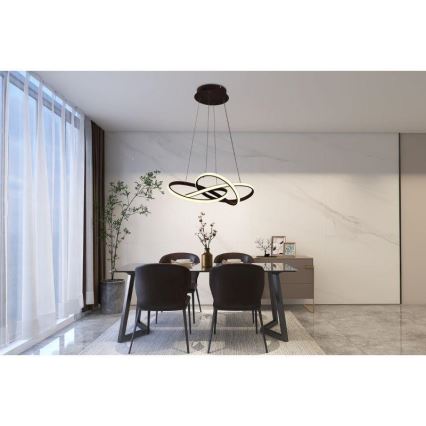 Himmennettävä LED-kattokruunu johdossa LED/65W/230V 3000-6500K ruskea + kauko-ohjaus
