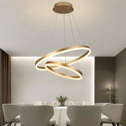 Himmennettävä LED-kattokruunu johdossa LED/70W/230V 3000-6500K halkaisija 60 cm + kauko-ohjaus