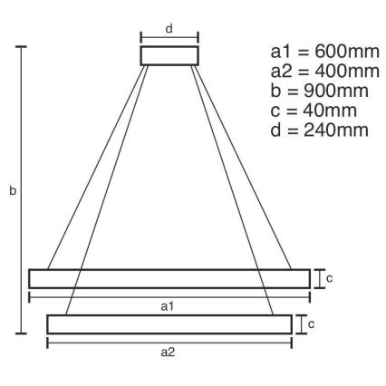 Himmennettävä LED-kattokruunu johdossa LED/70W/230V 3000-6500K halkaisija 60 cm + kauko-ohjaus
