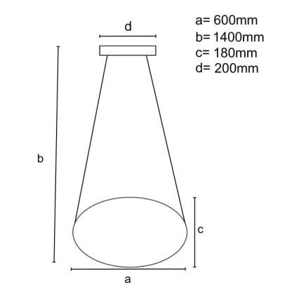 Himmennettävä LED-kattokruunu johdossa LED/70W/230V 3000-6500K halkaisija 60 cm + kauko-ohjaus
