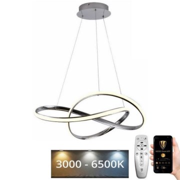 Himmennettävä LED-kattokruunu johdossa LED/70W/230V 3000-6500K kiiltävä kromi + kauko-ohjaus