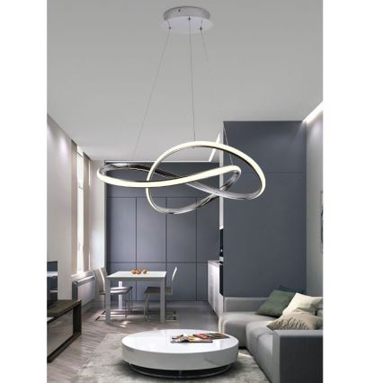 Himmennettävä LED-kattokruunu johdossa LED/70W/230V 3000-6500K kiiltävä kromi + kauko-ohjaus