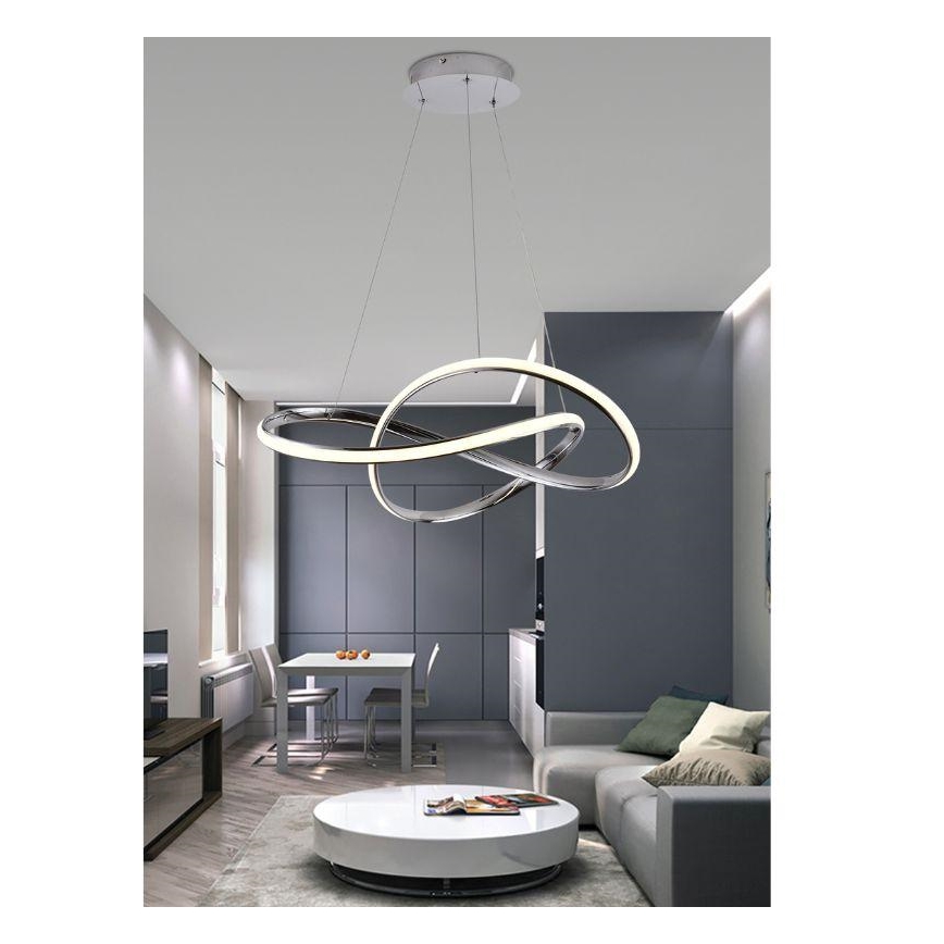 Himmennettävä LED-kattokruunu johdossa LED/70W/230V 3000-6500K kiiltävä kromi + kauko-ohjaus