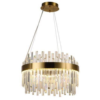 LED Himmennettävä kristalli kattokruunu johdossa LED/70W/230V 3000-6500K kulta + kauko-ohjaus