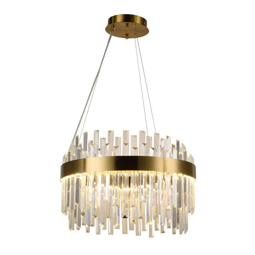 LED Himmennettävä kristalli kattokruunu johdossa LED/70W/230V 3000-6500K kulta + kauko-ohjaus