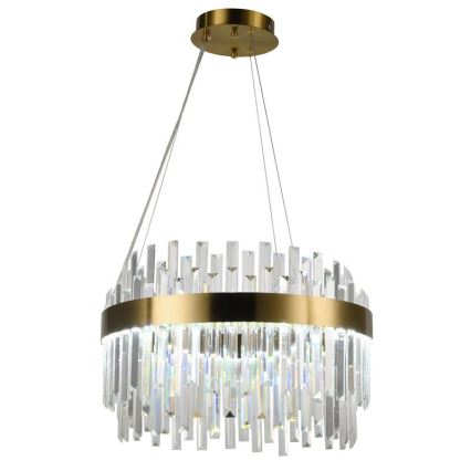 LED Himmennettävä kristalli kattokruunu johdossa LED/70W/230V 3000-6500K kulta + kauko-ohjaus