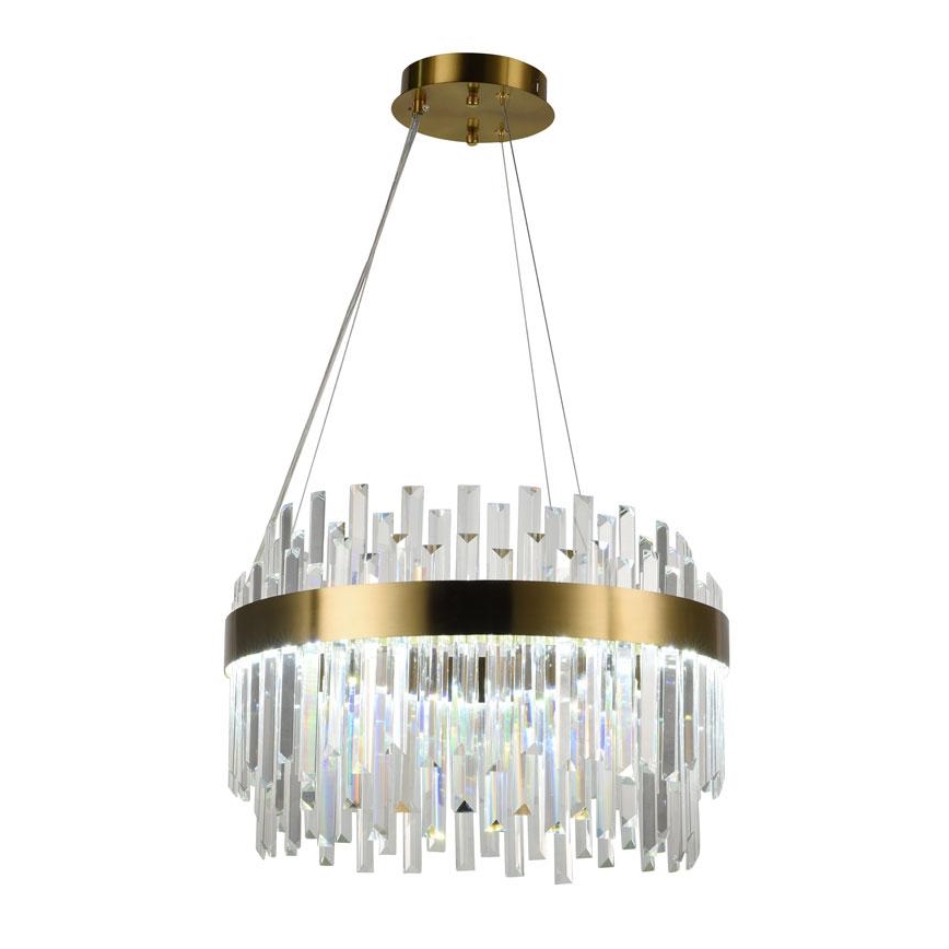LED Himmennettävä kristalli kattokruunu johdossa LED/70W/230V 3000-6500K kulta + kauko-ohjaus
