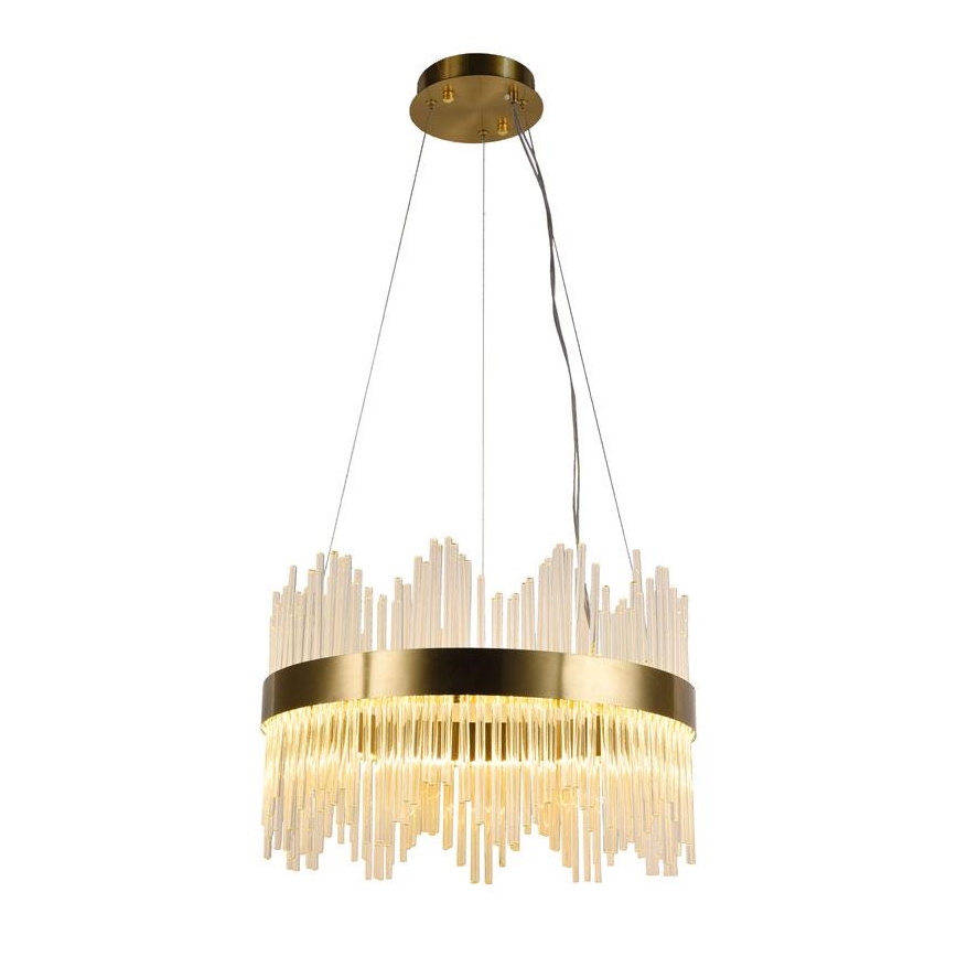 LED Himmennettävä kristalli kattokruunu johdossa LED/70W/230V 3000-6500K kulta + kauko-ohjaus