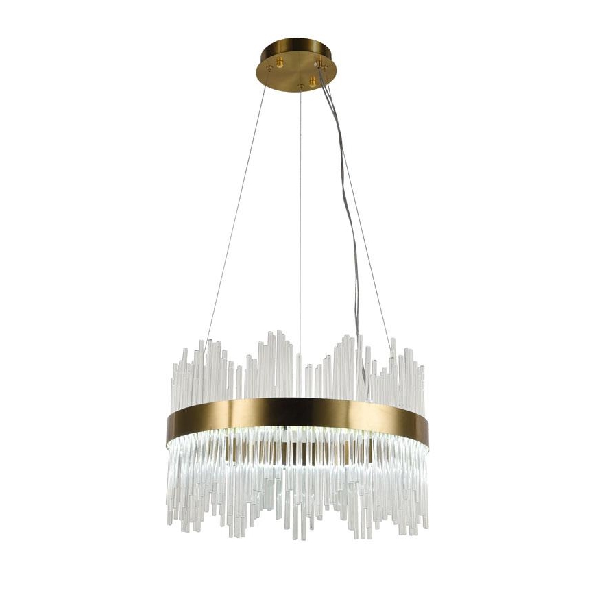 LED Himmennettävä kristalli kattokruunu johdossa LED/70W/230V 3000-6500K kulta + kauko-ohjaus